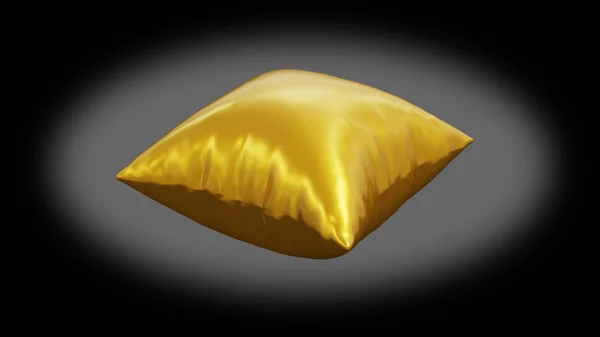 Almofada dourada muito inflada por causa de uma grande pressão — Fotografia de Stock