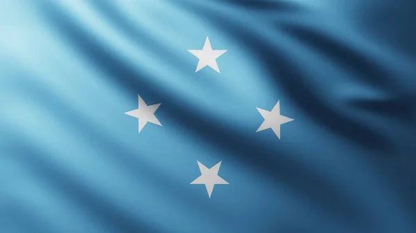 Large Federated States of Micronesia Flag background in the wind — ストック写真