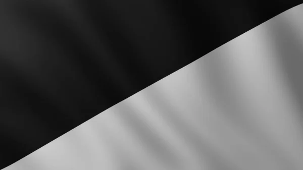 Large Black and White Flag fullscreen background in the wind with wave patterns