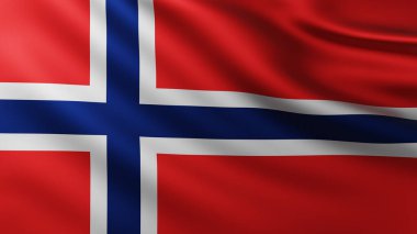 Büyük Norveç Bayrağı dalga desenli rüzgarda tam ekran arkaplan