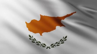 Kıbrıs 'ın büyük bayrağı dalgalanan rüzgarda dalgalanan tam ekran arka plan