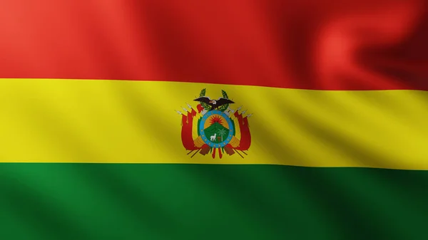 Big Flag Bolivia Fullscreen Background Wind Wave Patterns — стокове фото