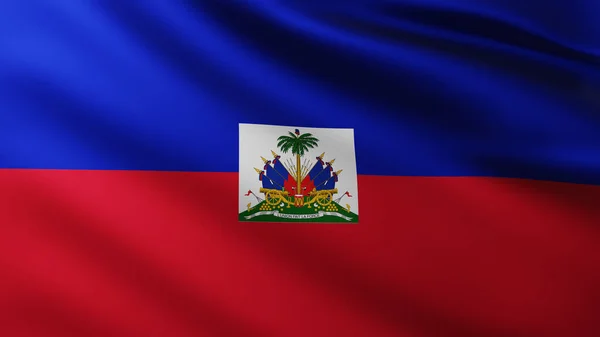 Grand Drapeau Haïti Fond Plein Écran Dans Vent Avec Des — Photo