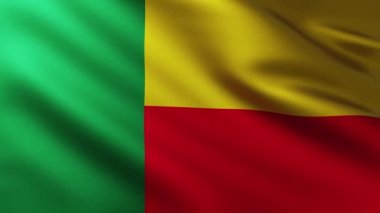 Büyük Benin bayrağı tam ekran arkaplan dalgalanması rüzgar dalga desenleri ile