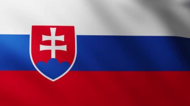 Büyük Slovakya Bayrağı dalga desenleriyle rüzgarda dalgalanan tam ekran arkaplan
