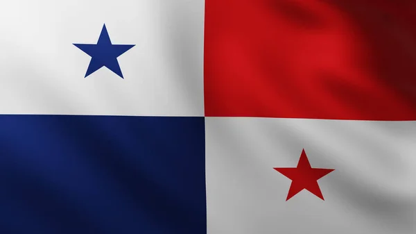 Large Flag Panama Fullscreen Background Wind Wave Patterns — Stock Photo, Image