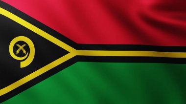 Vanuatu Adaları 'nın Büyük Bayrağı dalga desenleriyle rüzgarda tam ekran arkaplan