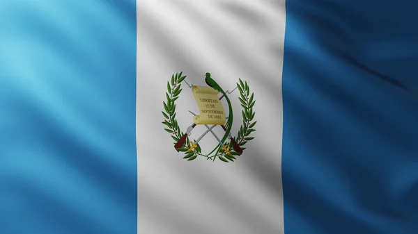 Grote Vlag Van Guatemala Fullscreen Achtergrond Wind Met Golfpatronen — Stockfoto