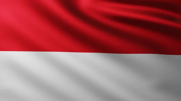 Great Flag Monaco Latar Belakang Layar Penuh Dalam Angin Dengan — Stok Foto