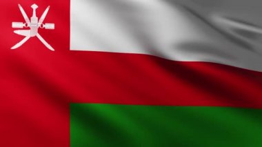 Büyük Umman bayrağı tam ekran arka plan dalgalanan rüzgar dalga desenleri ile