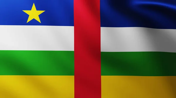 Большой Флаг Центральноафриканской Республики Фоне Ветра Волновой Структурой — стоковое фото