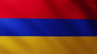 Büyük Ermenistan Bayrağı tam ekran arkaplan dalgalanması dalga desenleri ile rüzgarda