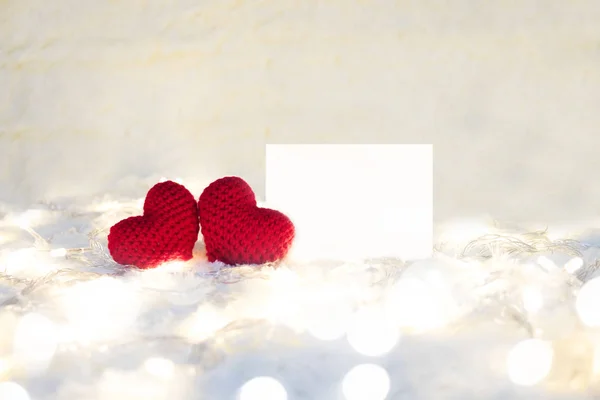 Twee liefde Valentijn Harten. — Stockfoto