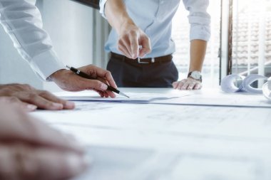 mimari proje için Toplantı mühendis. ortak çalışma