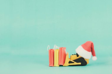 Noel alışveriş fikir kavramı arka plan. 