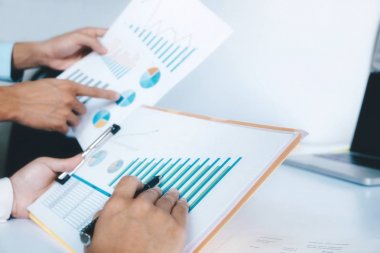 Yatırımcı çalışma yeni başlangıç proje. Finans Toplantı.