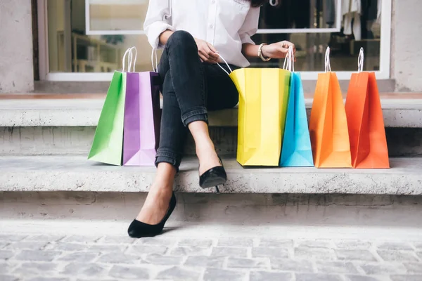 Concepto de negocio, estilo de vida y compras . — Foto de Stock