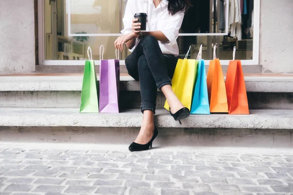 Concepto de negocio, estilo de vida y compras . — Foto de Stock