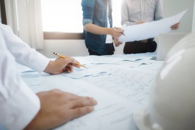 Mimari Proje ortak çalışma için Toplantı mühendisi.