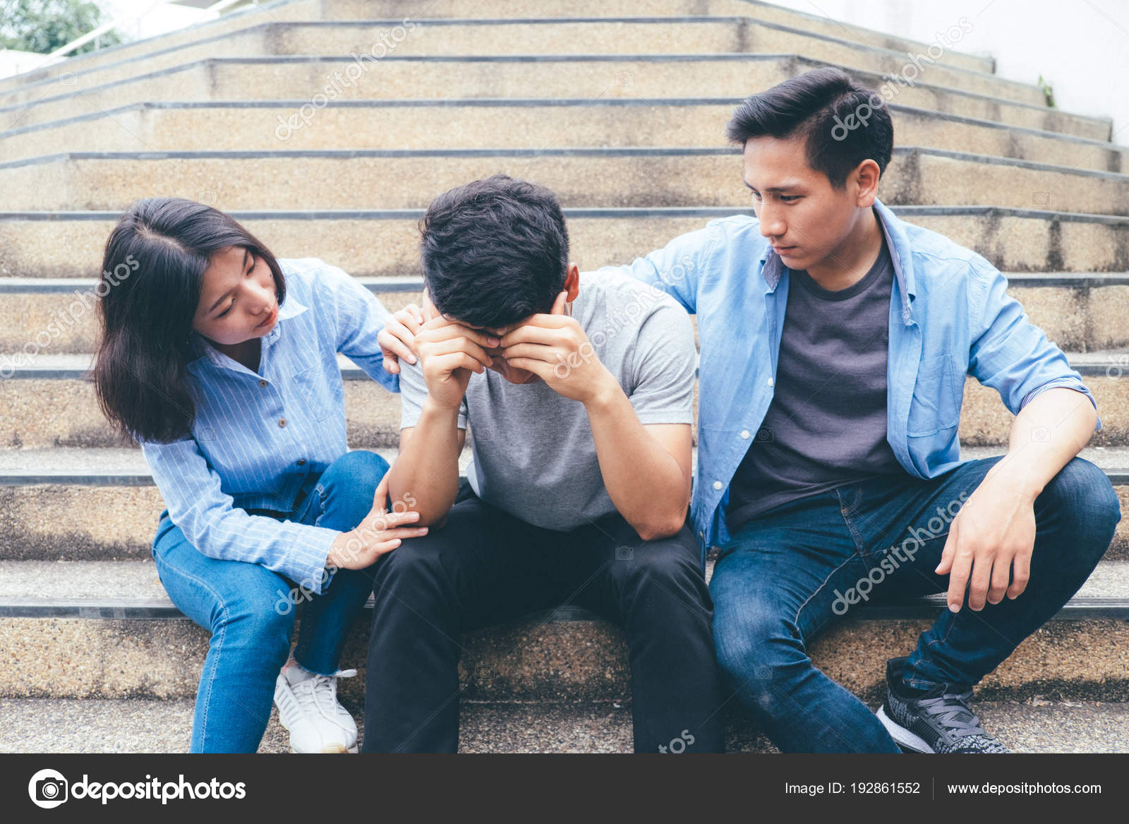 Help Comfort Friend Who Are Feeling Sad Stock Photo C Ijeab