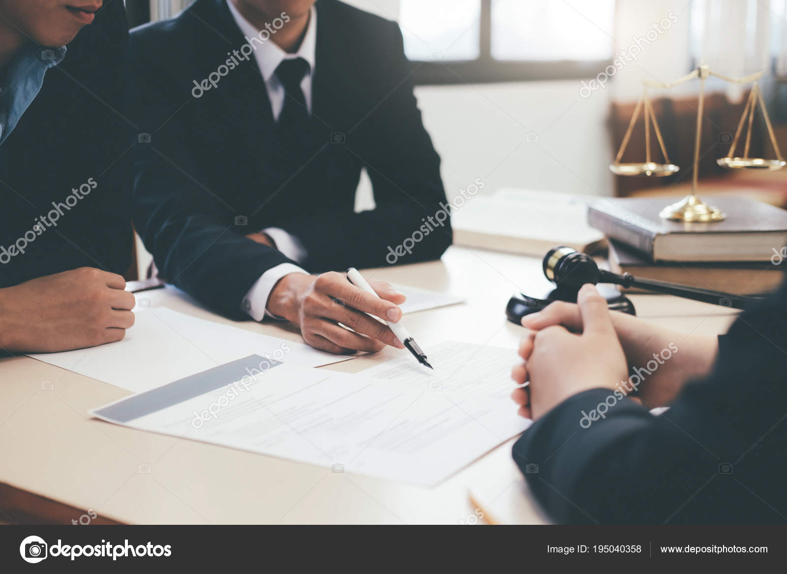 Lawyer and attorney having team meeting at law firm. — Stock Photo