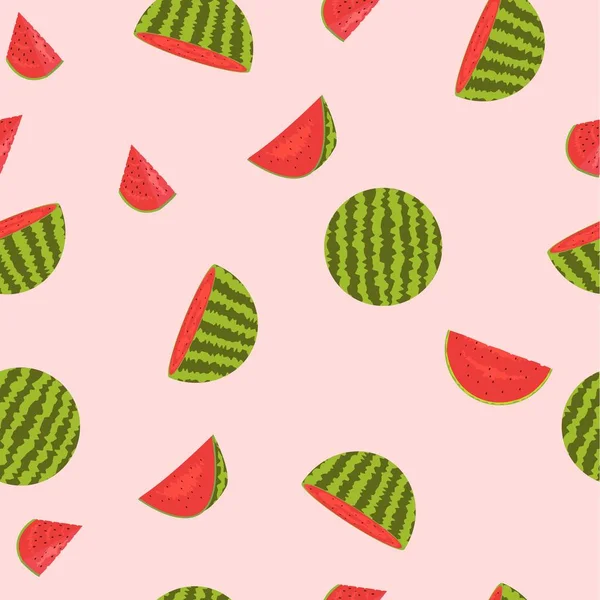 Seamless watermelon pattern — Stock Vector