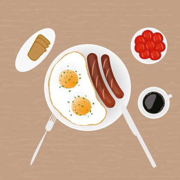 Desayuno de huevos fritos — Archivo Imágenes Vectoriales