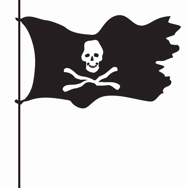 Skull with bones on black — Stock Vector