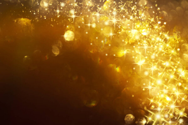 Warm Golden Lights and Stars Background