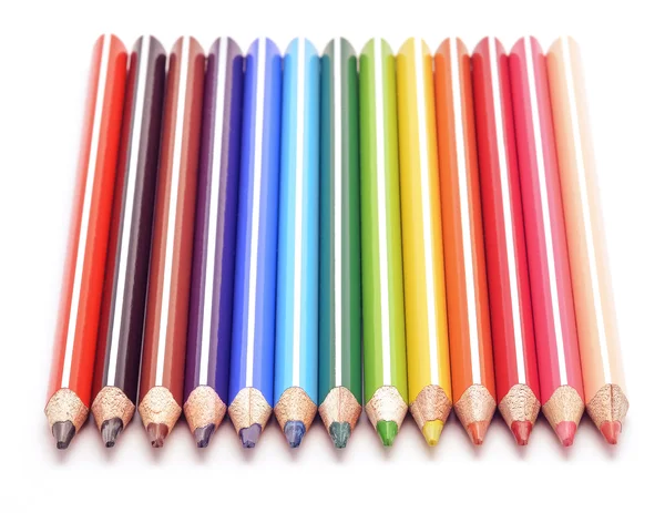 孤立的彩色的蜡笔 — 图库照片