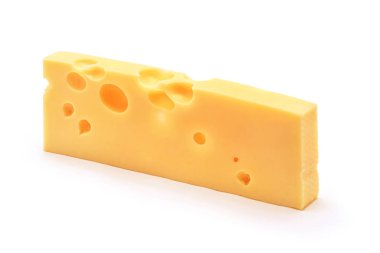 Beyaz arka plan üzerinde izole emmentaler peynir