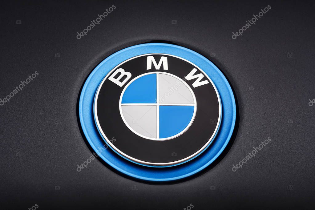 Baden-Baden, Germany - March 27, 2015: Detail of the a BMW logo on a car. Bavarian Motor Works is a German luxury vehicle, motorcycle, and engine manufacturing company.