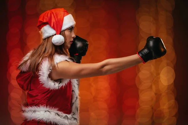 Christmas Boxing Girl — Stock Photo, Image