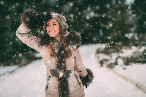 Passeio de inverno na montanha — Fotografia de Stock