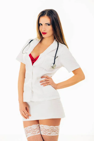 아름 다운 섹시 한 간호사 — 스톡 사진