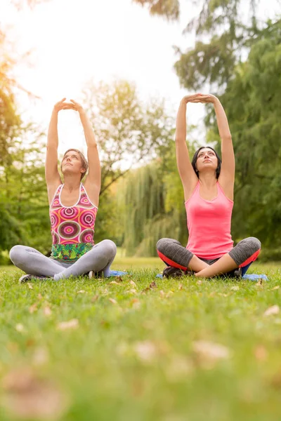 Stretching i naturen — Stockfoto