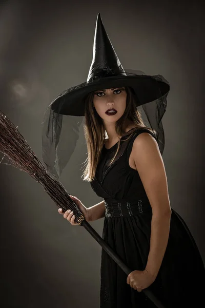 Woman dressed as Halloween Witch — Stock Photo, Image