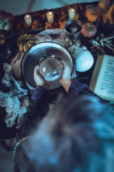 Magic Ball In Witch's Hands — Stock Photo, Image