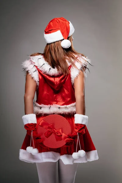 Žena v kostýmu Santa Clause — Stock fotografie