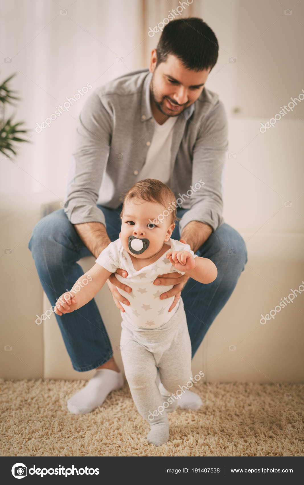 Cute baby girl walking with her mom and have fun. Stylish family. Mom and  daughter in jeans Stock Photo - Alamy, image size:1068x1700