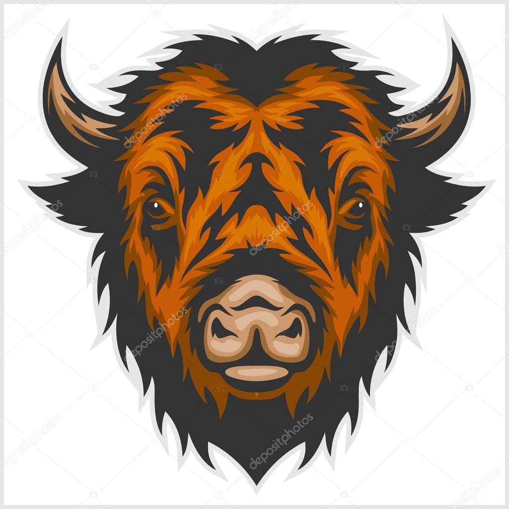 Clipart Buffalo Head Illustration Of Buffalo Head Isolated On White