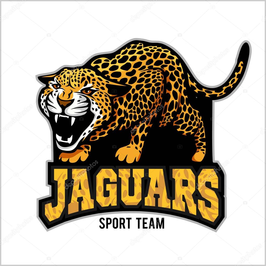 mascote do Jaguar - emblema para o esporte de equipe — Vetor de Stock