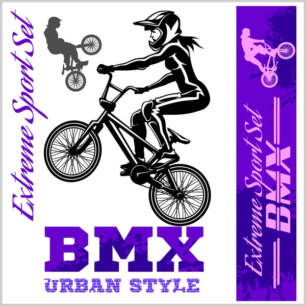 BMX t-shirt Graphics. Extreme bike street style - Vector BMX cyclyst