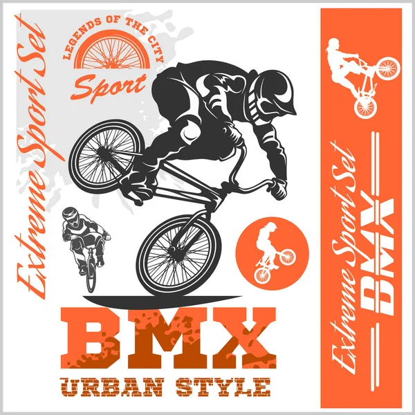 BMX t-shirt Graphics. Extreme bike street style - Vector BMX cyclyst