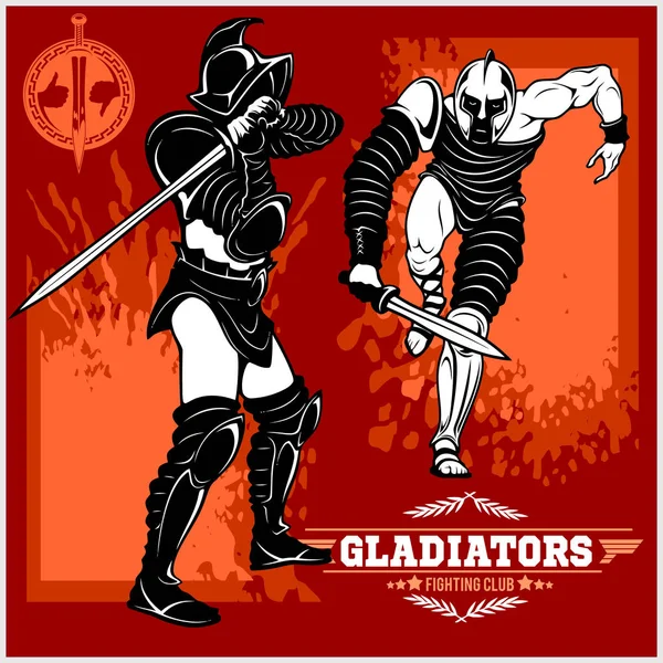 Emblema de capacete espartano armadura de guerreiro com asas e tatuagem de  gladiador de arma e conjunto de ilustração vetorial de escudo redondo