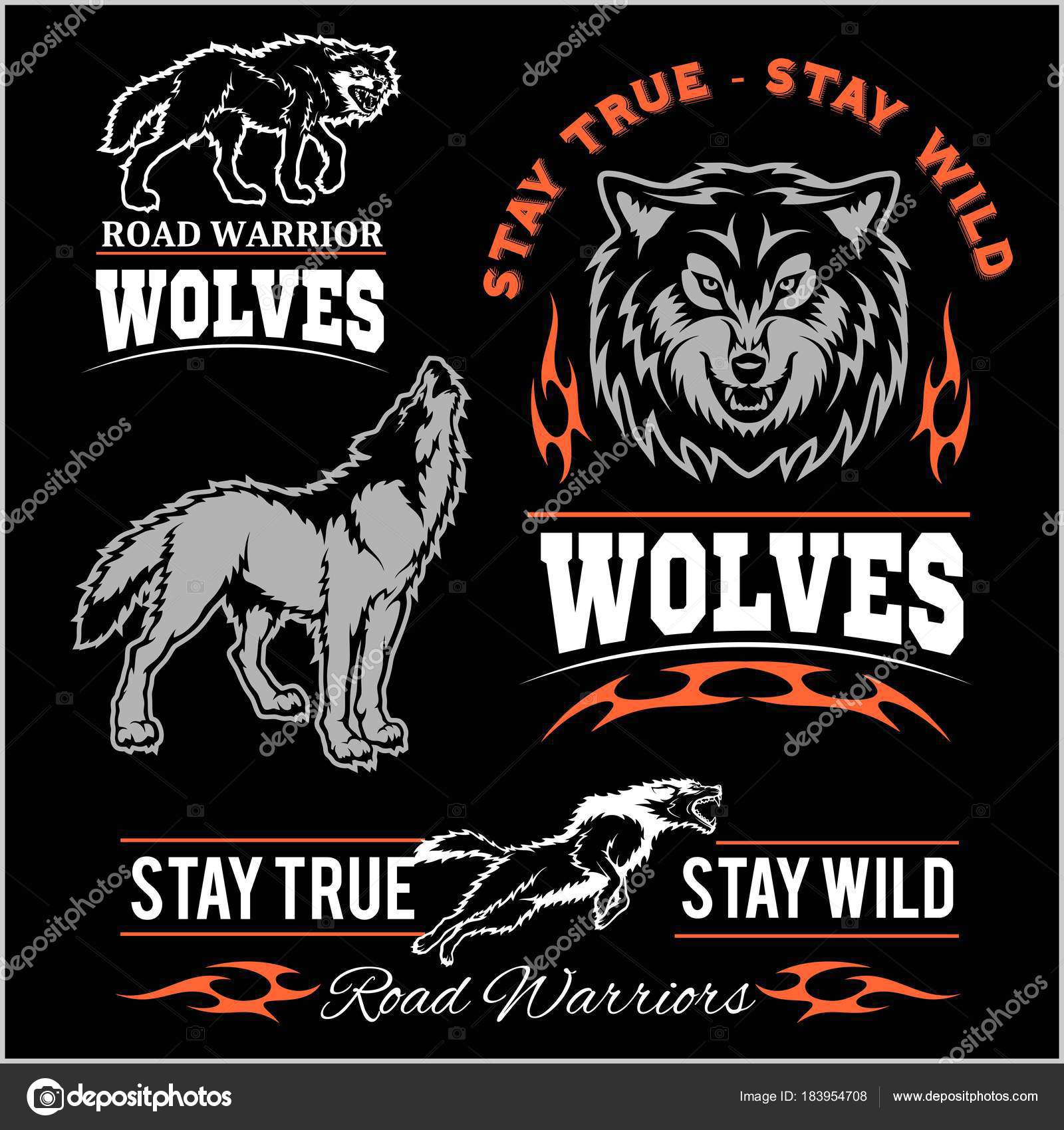 Wolves Patch - vector set Stock Vector Image by ©Digital-Clipart #183954708
