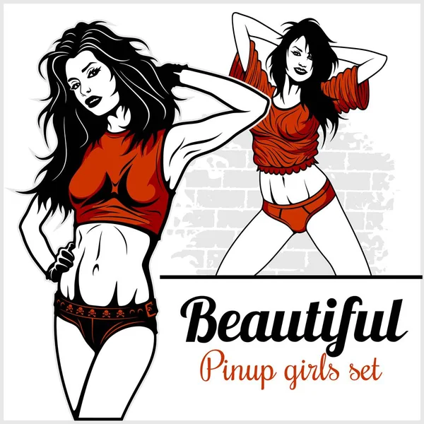 Pretty Pin up girl on white — Stock Illustration Pretty Pin up girl on white Stock Illustration