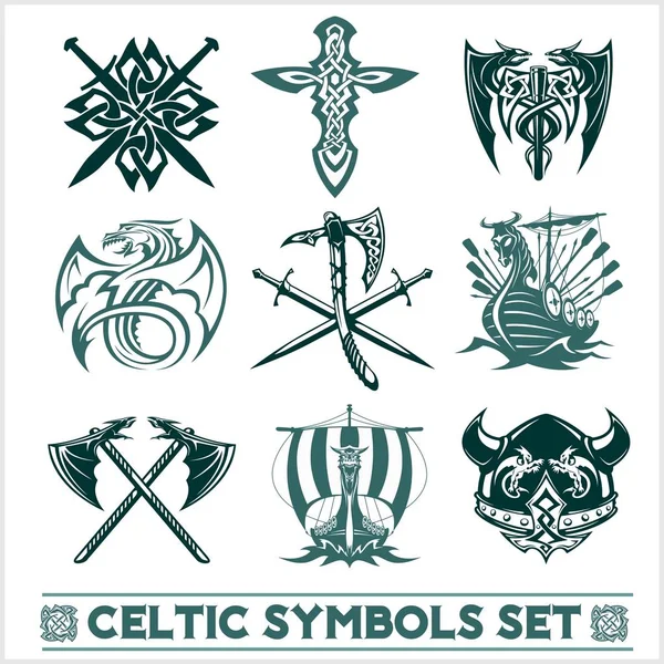 Set of Celtic symbols icons vector.