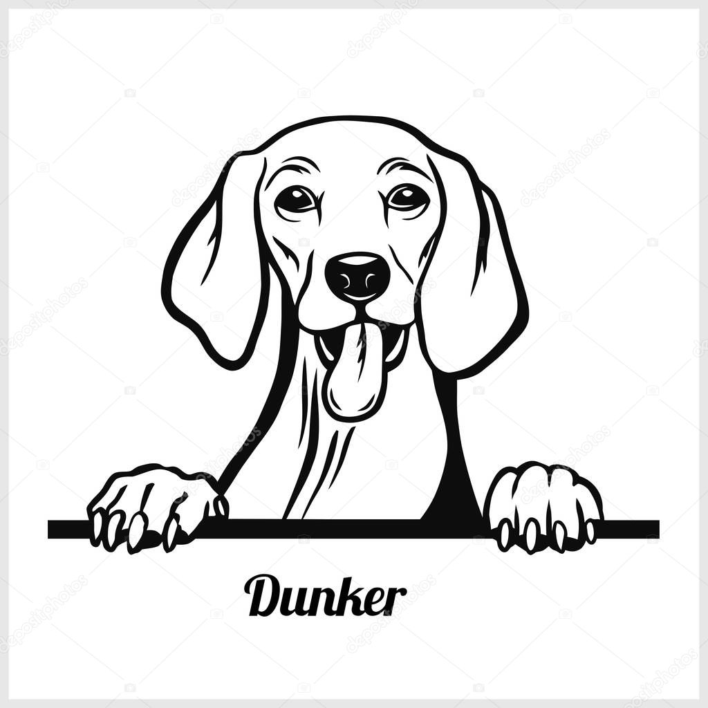 Dog Head Dunker Breed Isolated Black And White Illustration Premium Vector In Adobe Illustrator Ai Ai Format Encapsulated Postscript Eps Eps Format