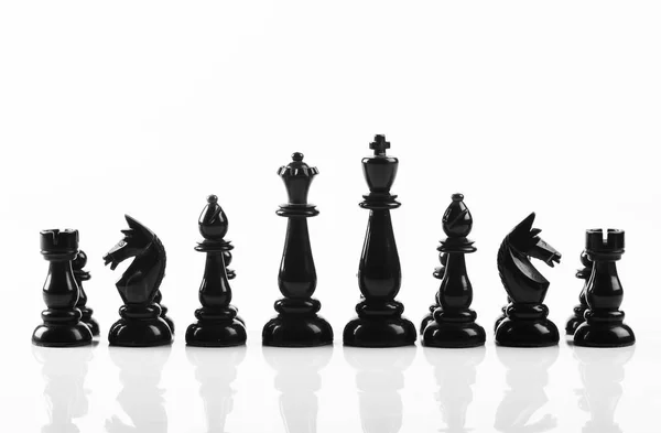 Chess black team — Stock Photo, Image